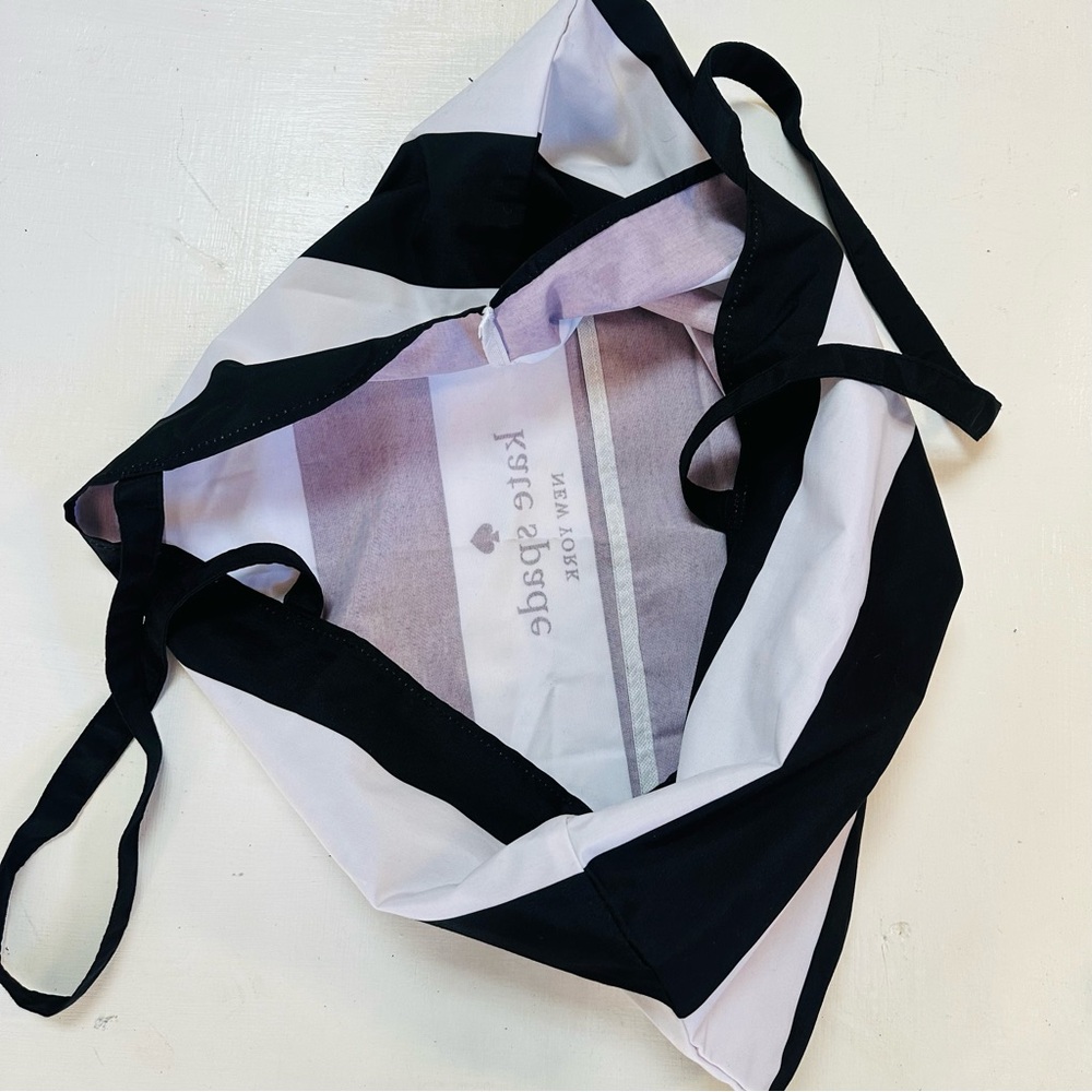 KATE SPADE - Black and white striped clutch bag - Picture 3 of 7